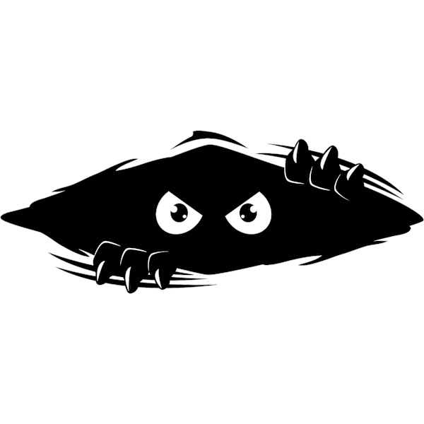 Bilsticker - Peeping Monster Rolig Bilsticker Skala och Klistra Vattentät Vinyldekal - (Svart)