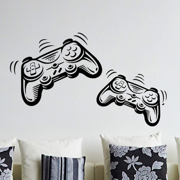 Gamepad Playstation Gamepad Väggdekal Barnrum Vinyldekal Barnkammare Gamers Konst Videospel Mural