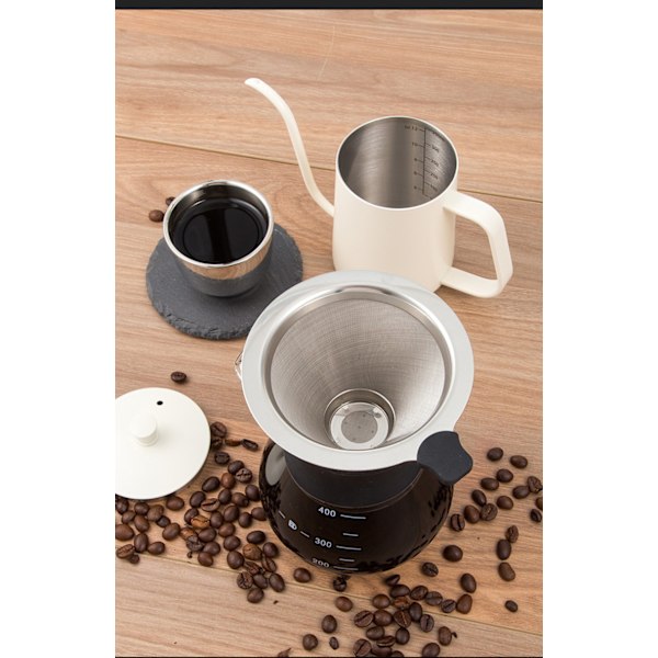 Rustfrit stål papirløst kaffefilter, permanent pour over kaffedrypper til enkeltkopbrygning, til manuel kaffemaskine