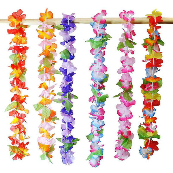 36 st/ set Tropical Hawaiian Flower Garland Party Halsband Girlander Leis Supplies Dekoration