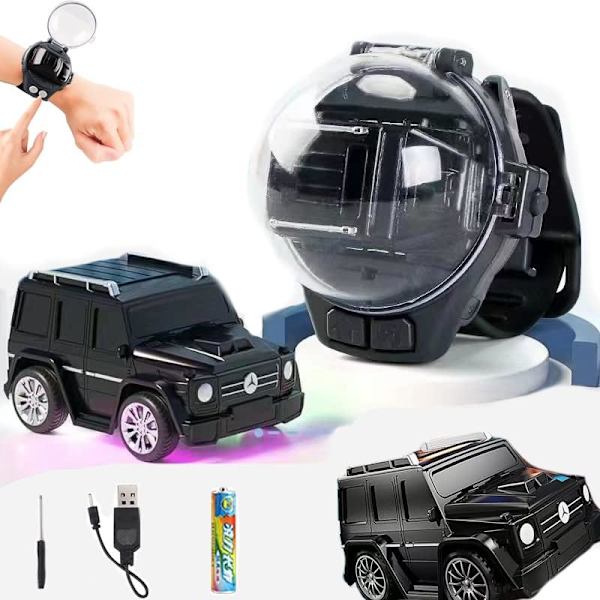 Uusi Mini Kaukosäädin Auto Kello Lelut - 2.4 GHz Söpö Rannekilpailu Auto Kello, USB-lataus Piirretty RC Pieni Auto