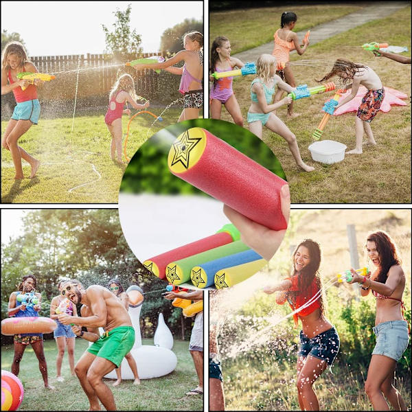 Skumvattenpistol Spray Gun, Vattenpistol Poolleksaker, Vattenspruta, Skumvattenpistol Skjutset, Sommar Utomhusleksaker 6 Pack, Slumpmässig Färg