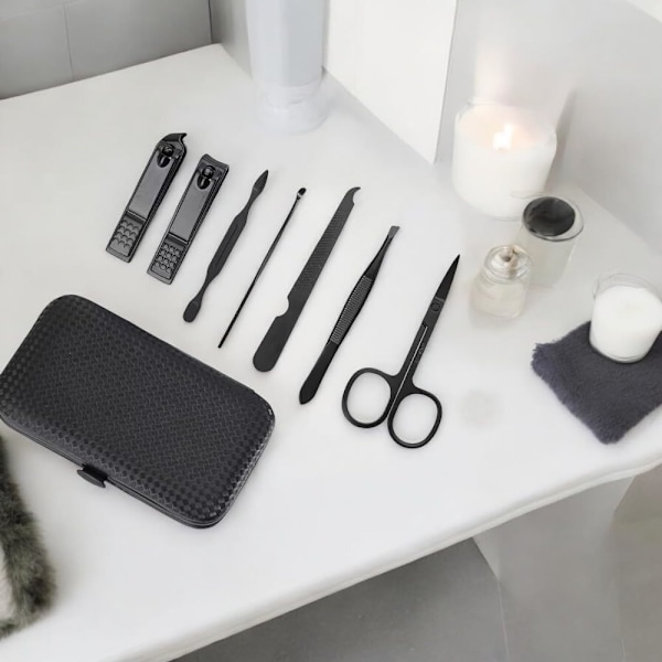 7-delars Professionell Manikyr Pedikyr Nagelklippare Set Herr & Dam Rese Grooming Kit
