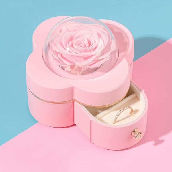 Rose Evige Blomst For Evigt Evig Blomst Til Hendes Bevarede Ægte Rose Smykkeæske