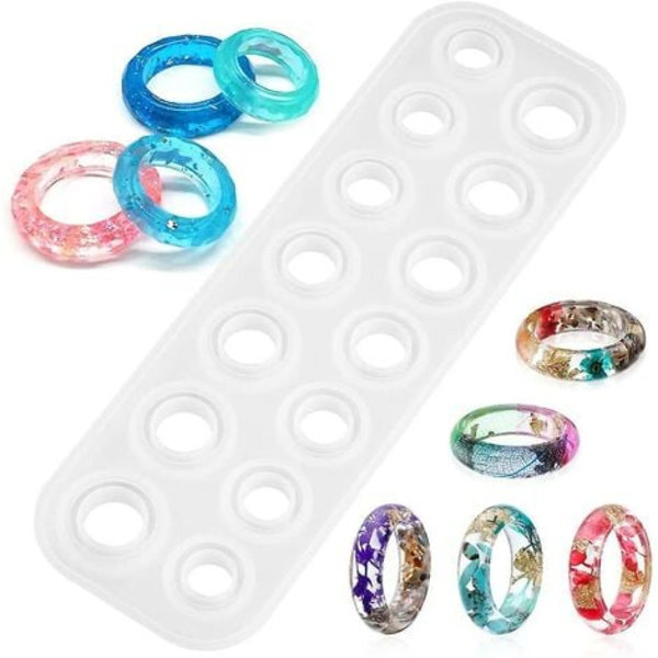 Harpiks Silikon Ringform Anheng Ringform DIY Håndverk Smykker Flat Ring Non-Stick Form Serie For Harpiks, Godteri, DIY Smykker, etc.