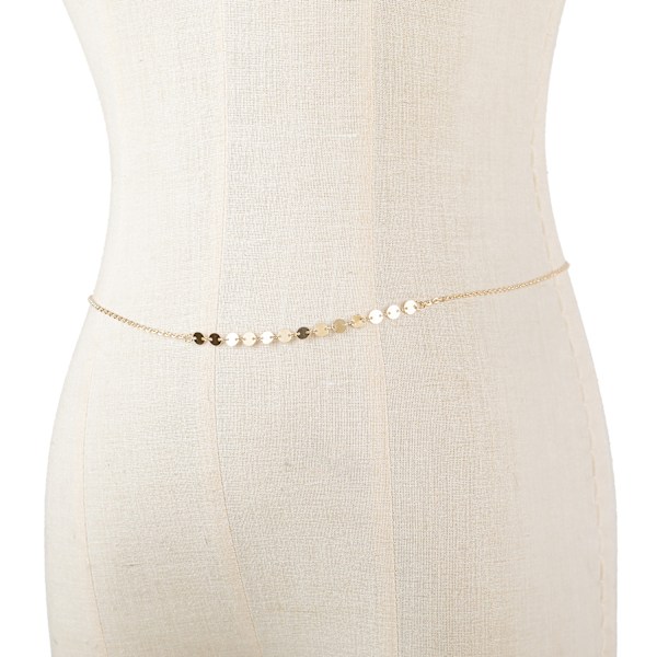 Paljetter magekjede gull sexy bikini strand sele bodykjede minimalistisk midjesmykke for kvinner og jenter
