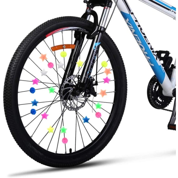 4-pack, cykelhjul ekerpärlor, färgglad cykel dekorativ ekerplast för barn,  olika blandade färger och former 9e4a | Fyndiq
