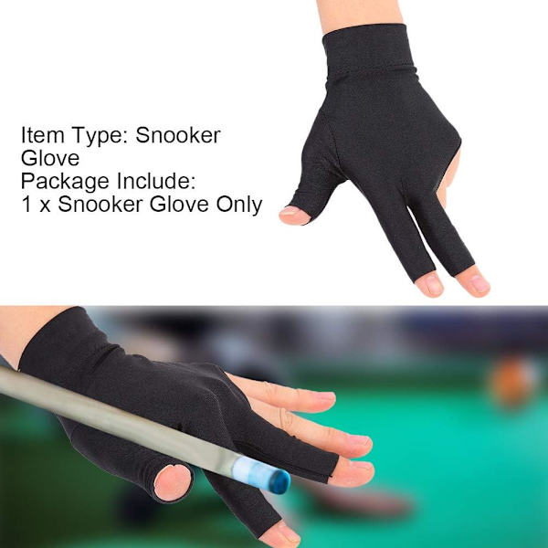 Snooker-handske, venstrehånds snooker-handske, snooker-billard-pool-handsker til venstre hånd, 3-finger billard-handske