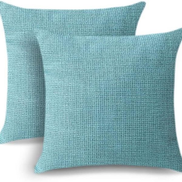 2 kpl tyynynpäällistä, yksivärinen, pellavainen tyynynpäällinen, sohvaan, makuuhuoneeseen, kotiin, 45*45cm Peacock blue