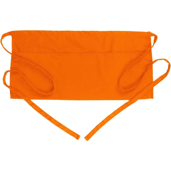 Midjeförkläde med 3 fickor - orange Servitris Servitör Server Korta Förkläden