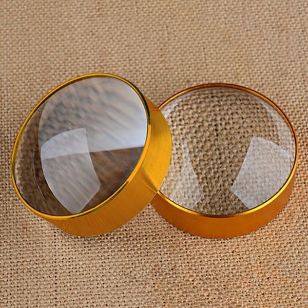 5x kuppelforstørrelsesglas 60mm guld skrivebordsluppe forstørrelseshjælpmiddel til småt tryk