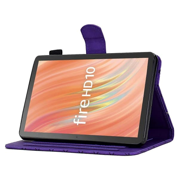 A9 Fodral för Amazon Fire HD 10 (2023) Kortplatser Ställ Rombleder Tablettskydd