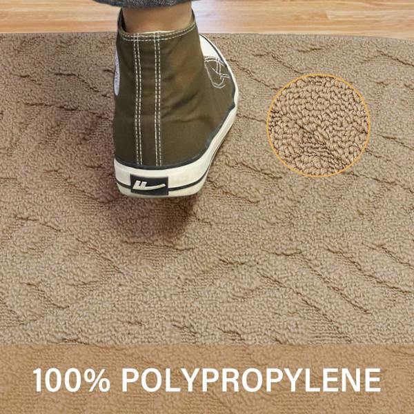 Dörrmatta för inomhusbruk, 30\"x18\", lågprofilerad maskintvättbar köksmatta, absorberande halvcirkelformad entrématta Beige