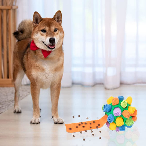 Snuffle-måtte til hunde, interaktivt hundelegetøj, bold, hundepuslespil, hundemåtter, fodermåtte, snuffle-bold til hunde, snusemåtte, naturlige foderfærdigheder