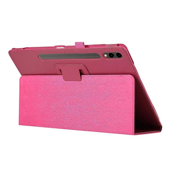 Fodral för Samsung Galaxy Tab S10+ Bi-Fold Ställ Läder Tabletskydd Litchi Textur - Rosa