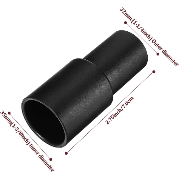 2 stk 35 (1-3/8 tommer) mm til 32 mm (1-1/4 tommer) støvsugeradapter for innerdiameter 32 mm børste