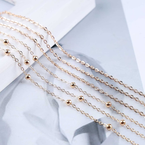Boho Pärla Midjekedja Guld Lager Midjekedja Pärlad Kroppskedja Sele Sommar Strand Sexig Bikini Kroppsaccessoarer Smycken för Kvinnor och Flickor (2 st)