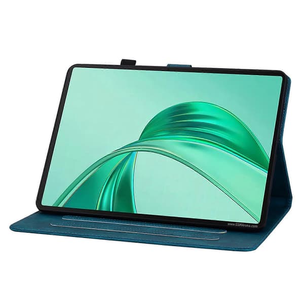 Fodral för Honor Pad X8a med liljemönster, kortfack, läderfodral för surfplatta - Blå