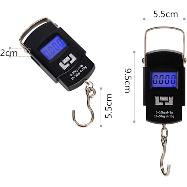 Bärbar bagagevåg 50 kg Elektronisk digital resväska reseväska hängande vägningsskala