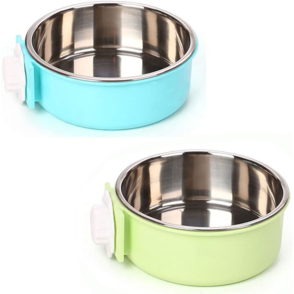 2-IN-1 Removable Dog Bowl for Crates Puppy Food Feeder Water Dish