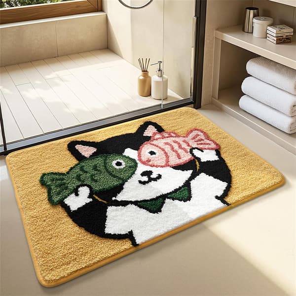 Dyrebade måtte 50 x 80 cm, ekstra blød og absorberende, kat, mikrofiberoverflade, skridsikker bagside, vaskbare tæpper Cat