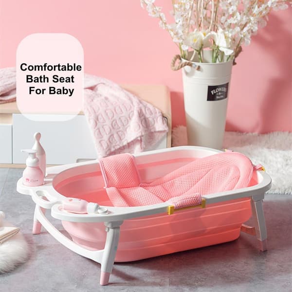 Babysits i bad, nyfödd duschmesh för badkar, justerbar bekväm halkfri badsits
