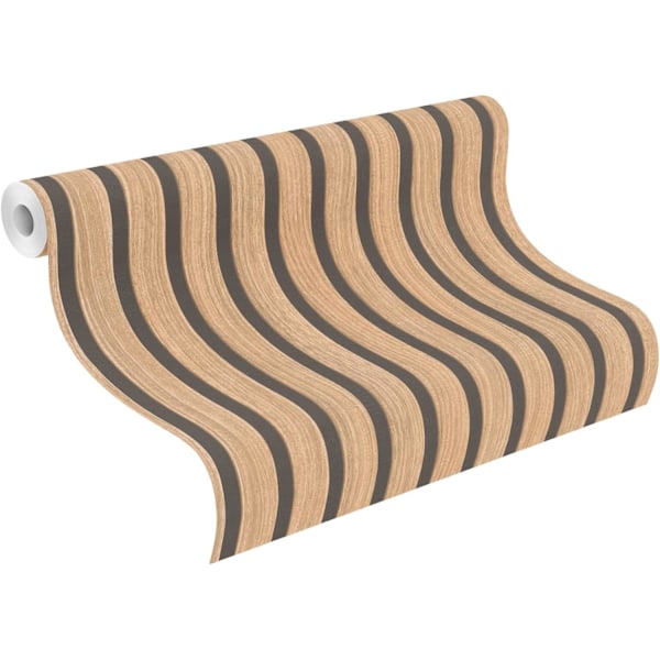 Brun Trätapet, Modern Skandinavisk Stil 3D Träplankor - 3m x 0.60m (L x B)