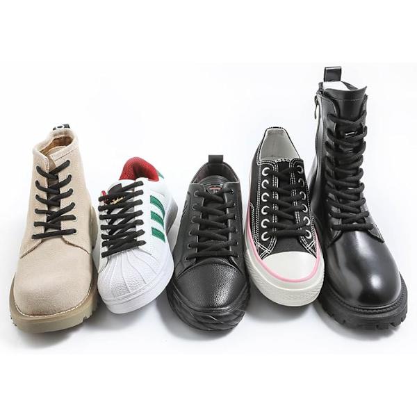 Ovale skolisser, 100 cm skolisser ovale til løbesko, basketballsko og sneakers - 1 par Black
