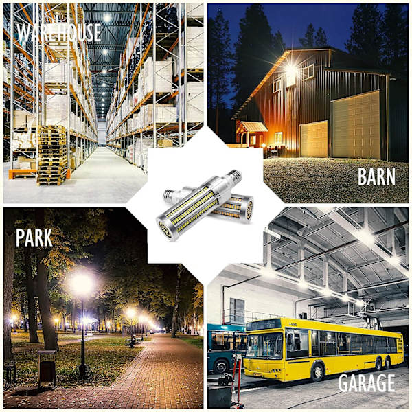 60W LED-maispære, 500W-ekvivalent pære, 7200 lumen superlys E27, 6000K kald hvit, for lagerverkstedgarasje (6000K kald hvit)