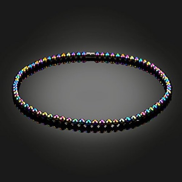 Unisex Magnetisk Halskæde, Energibeads af Hæmatit til Krystalkvarts Stretch, Hæmatit Halskæde