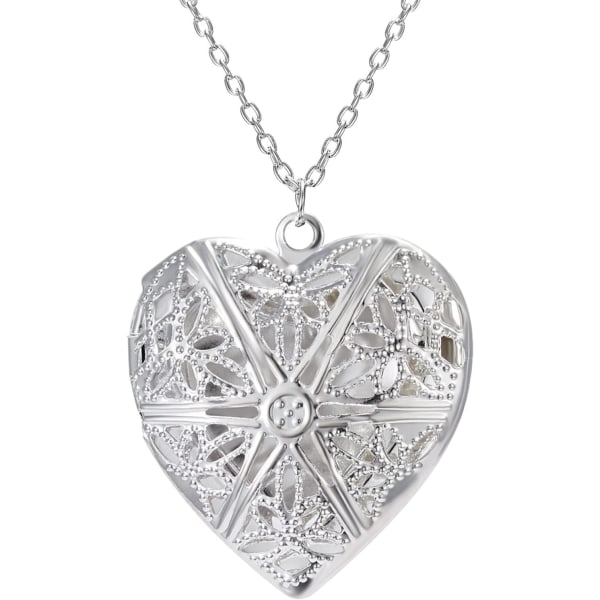 Halsband med hjärtformat medaljong för kvinnor och flickor, kärleksfullt fotohalsband