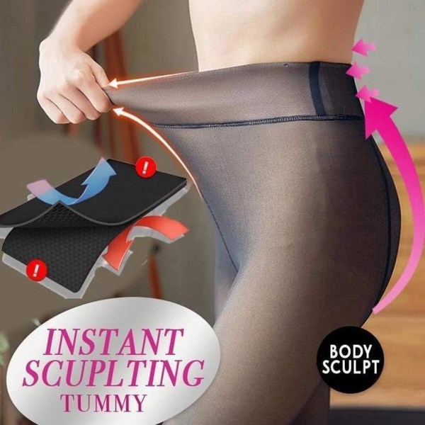 Strømper Matte Uigennemsigtige Sorte Strømper til Kvinder 1 Par, Uigennemsigtige Formende Leggings med Kontrol Krops Dobbeltforet Stræk Termisk Fleece Pantyhose