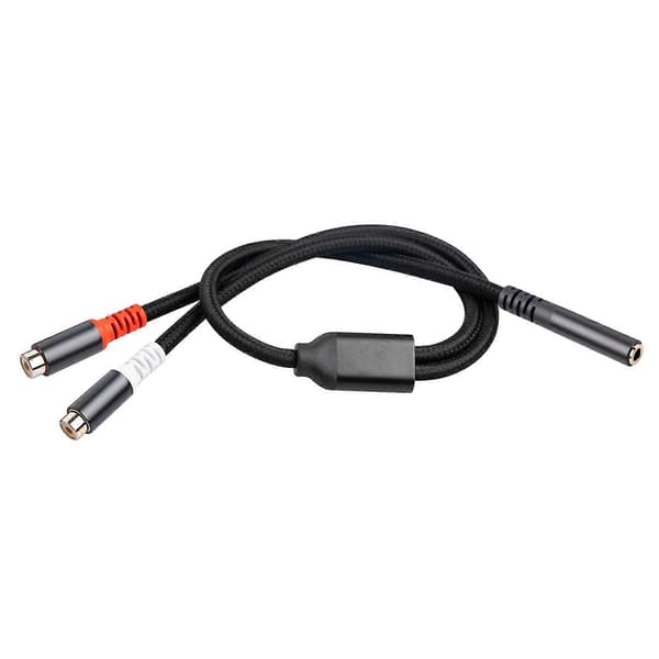3,5 mm hun til 2 RCA hun stereo adapter lydkabel til mobiltelefon MP3-afspiller notebook