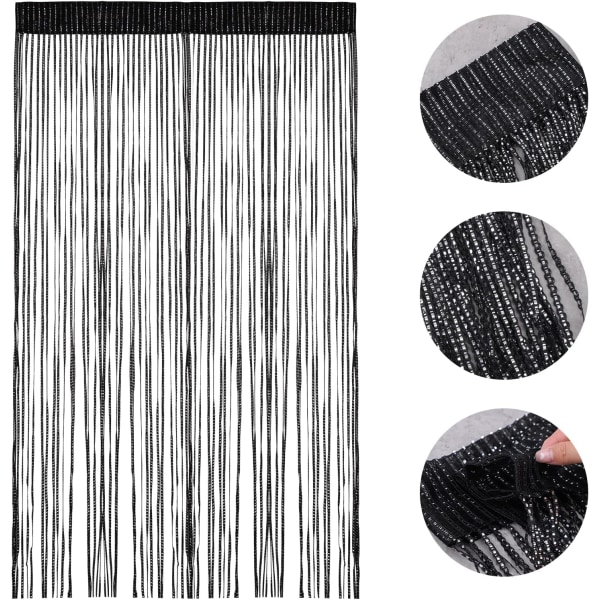Stränggardin 100x200cm Väggpanel Fönster Dörr Rum, för strängdörr, myggnät