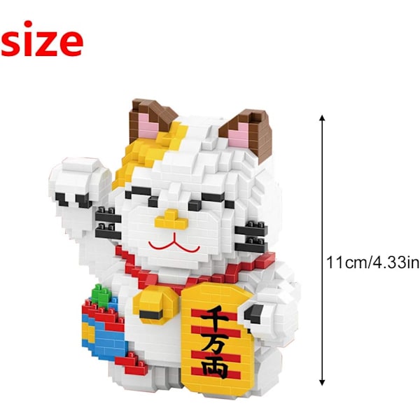 Mikro Byggeklodser Mini Kæledyrs Byggelegetøj Klodser til børn Fortune Cat Model 4569