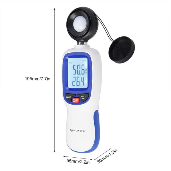Digitalt Luxmeter WT81 Lux Meter Bærbar Lysmåler Tester 0-200.000 Lux Test Illuminometer Lysstyrke Tester Dataopbevaring