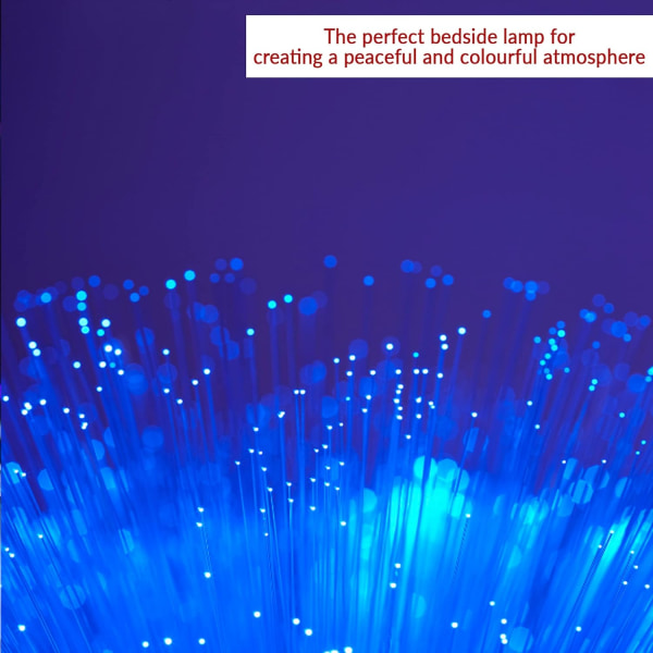 Fiberoptisk lampa - ändrar färg Roterande LED fiberoptisk skrivbordslampa-batteridriven lampa-för sovrum, heminredning