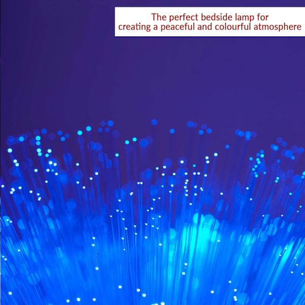 Fiberoptisk lampa - Färgförändrande roterande LED-fiberoptisk skrivbordslampa - Batteridriven lampa - för sovrum, heminredning