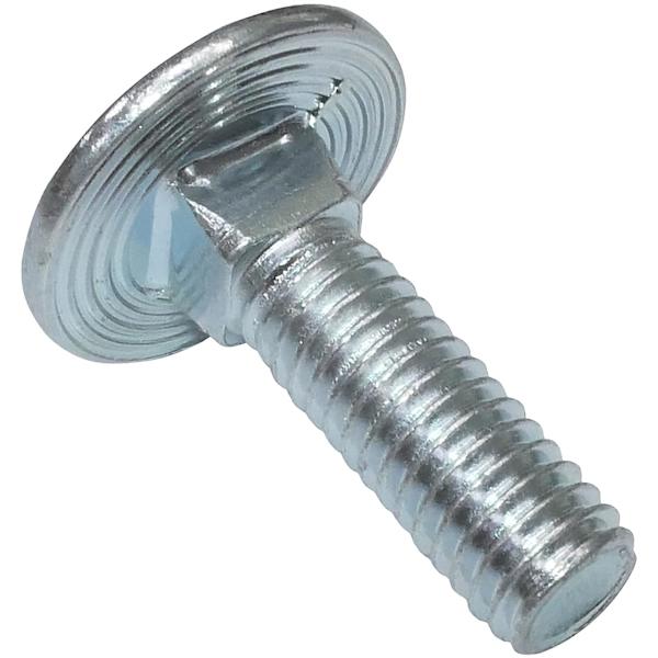 C48981 - Set med 10 vagnsbultar / Rund huvud fyrkantig nacke plog - M6x20mm - Förzinkat stål - DIN 603
