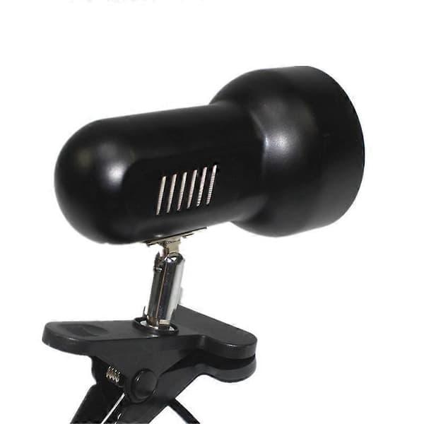 Bordlampeholder Klemme 360 ​​Rotation E27 Base med Afbryderledning, EU-stik (Sort)