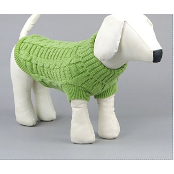 Genser til kjæledyrkatt, katteklær for små hunder, turtleneck genser for katter, myk og varm, passer til kattunge, chihuahua, teddy, mops osv. Green XS