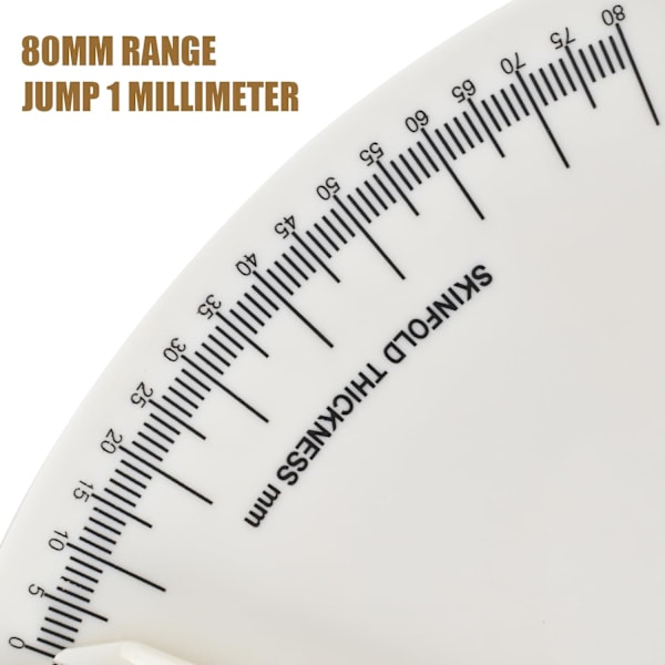 Pålitlig Hudvecksmätare, 0-80MM Precisions Hudvecksmätare, Kroppsfettmätare Lättlästa Data, Mät Hudvecksmätare