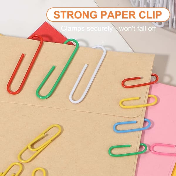 200 stk. papirclips, 28 mm papirclips søde metalclips rustfri stærke holdbare i bulk til kontoret, lyserød Pink