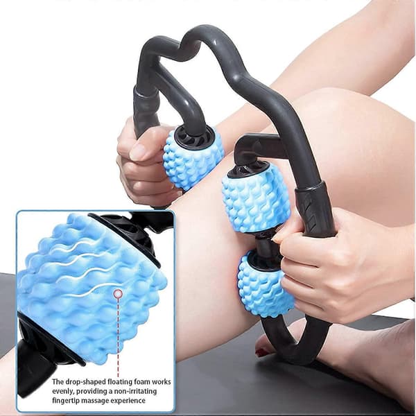 Dybvævsmuskelmassage Roller, 360 3D Foam Roller Massage Anti Cellulite, 4 Hjul Foam Roller