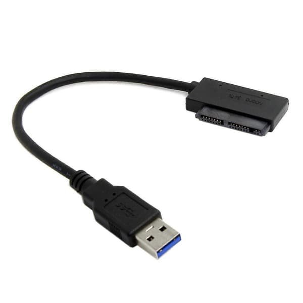 USB 3.0 til Micro SATA 7+9 16 Pin 1.8'' 90 Graders Vinklet Harddisk Driver SSD Adapterkabel