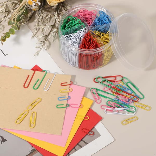 200 stk binders, 28 mm binders søte metallklips rustfrie sterke holdbare i bulk for kontor, rosa Pink