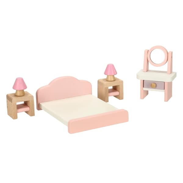 Trædukkehusmøbler i pink