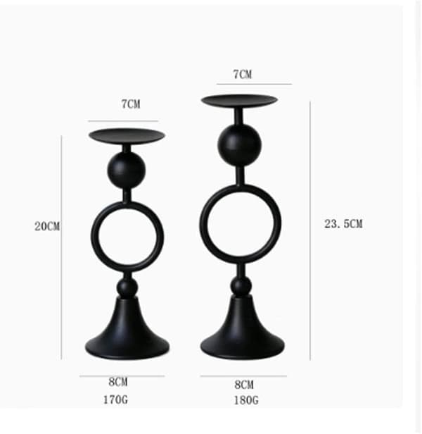 Ljusstake dekorativt föremål av järn, bordsdekoration för bröllop, 23,5 cm 23.5cm