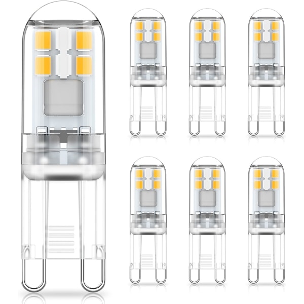G9 LED Bulbs 1.5W Equivalent to 20W Halogen Natural White Light 4000K, AC 220-240V, Non Dimmable, Mini Incandescent Bulb, Flicker Free, Pack of 6