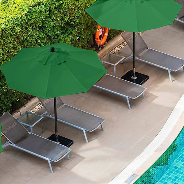 Parasol-erstatningsdeksel - 6 ribber - 2M/2.7M/3M - Vanntett - Anti-ultraviolett - Erstatningsstoff (2.7M / 8.9Ft, Grønn)